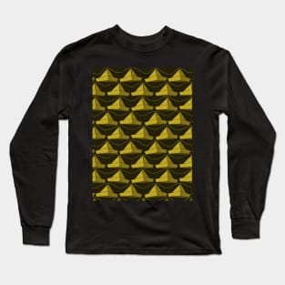 Paper Hats Pattern Yellow Long Sleeve T-Shirt